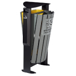 ROSSIGNOL CORBEILLE 2 X 60 L ARKEA ETIK AVEC CENDRIER 3L - TRI DIVERS/PLASTIQUE ET METAL - LATTE RECYCLE / GRIS CIMENT  / JAUNE COLZA