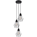 SUSPENSION RÉTRO PLAFONNIER TÉLÉCOMMANDE LAMPE SUSPENDUE CAGE NOIRE DIMMABLE DANS UN ENSEMBLE COMPRENANT DES AMPOULES LED RVB