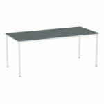 TABLE À MANGER VERSYS AVEC BASE GRIS CLAIR RAL 7035 180 X 80 X 743 CM GRIS FONCÉ