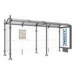 ABRI BUS PROVINCE 5 M CAISSON 1 BARDAGE BOULE GRIS PROCITY - PROCITY