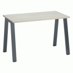 BUREAU DROIT ECLA CHÊNE GRIS L 120 X P 60 CM PIÈTEMENT MÉTAL FINITION ANTHRACITE