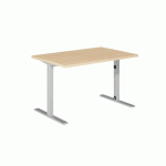 BUREAU DROIT OPTYMA L 120 CM PLATEAU CHÊNE PIEDS FINITION ALUMINIUM