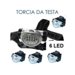TRADE SHOP TRAESIO - LAMPE TORCHE LED LAMPE FRONTALE RECHARGEABLE 6 LED CAMPING CHASSE