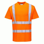 LOT DE 2 - PORTWEST S170 T-SHIRT HI-VIS MC COTON COMFORT ORANGE - TAILLE XXXL