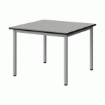 TABLE MALIBU 80X80 T3 4P STRA ISOS GRIS 1400/NOIR GRIS 9006