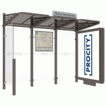 ABRI BUS CONVIVIALE 3 M CAISSON BARDAGE GAUCHE GRIS PROCITY - PROCITY