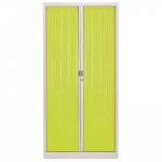 ARMOIRE MÉTAL CLASSTOUT COLOR - A RIDEAUX - L. 90 X H. 180 CM - CORPS ALUMINIUM  - RIDEAUX JAUNE
