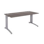 BUREAU DROIT BIOSPACE 2 - L. 120 X P. 80 CM - PLATEAU CÈDRE - PIEDS L ALUMINIUM - EMBASE 'AVOCAT'