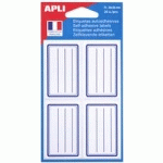 ETIQUETTES POUR LIVRE, BLANC/BLEU, 36 X 56 MM, LIGNÉES - LOT DE 5