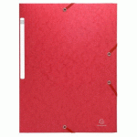 LOT DE 50 - CHEMISES À ÉLASTIQUES CARTE LUSTRÉE 3 RABATS MONOBLOC - ROUGE