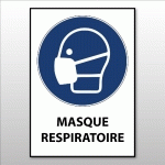 PICTOGRAMME EPI - MASQUE RESPIRATOIRE OBLIGATOIRE - M016 - ISO 7010  - 210 X 297 MM (A4) - VINYLE SOUPLE AUTOCOLLANT - LOT DE 2