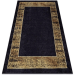 TAPIS LAVABLE MIRO 51223.806 CADRE, GREC ANTIDÉRAPANT - NOIR / OR BLACK 120X170 CM