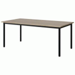 TABLE MALIBU 160X80 T4 4P STRA ABS CHÊNE 1146/NOIR 9005