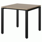 TABLE MALIBU 80X80 T5 SOUDÉ STR ABS CHÊNE 1146/NOIR 9005
