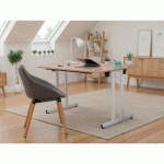 TABLE PLIANTE MULTI-USAGES L 120 X P 80 CM CHÊNE CLAIR / PIED BLANC