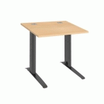BUREAU DROIT EXCELLENS L 80 CM HÊTRE PIÉTEMENT MÉTAL PLUS ANTHRACITE