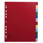 LOT DE 2 - INTERCALAIRE A4+ IPOLYPROPYLÈNE COLORÉ EXACOMPTA 12 OGLETS NUMÉRIQUES MULTICOLORES - 1 JEU