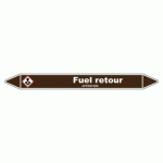 LOT DE 3 - MARQUEUR DE TUYAUTERIE - FUEL RETOUR - NFX 08-105 - VINYLE LAMINÉ 355 X 37 MM