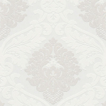 PAPIER PEINT BAROQUE CHAMBRE ADULTE & COULOIR | PAPIER PEINT DAMASSÉ GRIS CLAIR RELIEF | TAPISSERIE BAROQUE GRISE CLAIRE IDÉALE SALON - 10,05 X 0,53 M