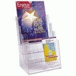 LOT DE 2 - PRÉSENTOIR DE TABLE TAYMAR 4 CASES A4 TRANSPARENT