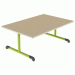 TABLE BANDANA 120X80 T1 DL STR POLY. HÊTRE MIEL BEIG/VERT AC - MOBIDECOR