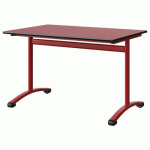 TABLE MALIBU 120X80 T6 DL STRA ROUGE U321/NOIR ROUGE 3020 - MANUTAN EXPERT