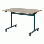 TABLE MALIBU RAB. 120X80 T6 DL STRA ALAISÉ ACACIA/BLEU 5025 - MANUTAN EXPERT