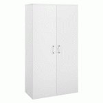 ARMOIRE HAUTE ECLA H 182 X L 100 X P 45,6 CM BOIS DÉCOR BLANC