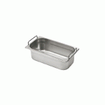 BAC GASTRO INOX 1/3 PLEIN À  ANSES FIXES - H 65 MM