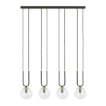 EMIBIG LIGHTING SUSPENSION GLAM, NOIRE/TRANSPARENTE, QUATRE LAMPES