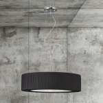 LAM SUSPENSION ALDABRA EN TISSU, Ø 70 CM, NOIRE