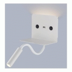 LISEUSE LED SLANGE 3W AVEC PORT USB | BLANC - BARCELONA LED