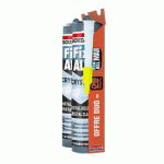 LOT DE 2 MASTIC-COLLES FIX ALL CRYSTAL - 2 CARTOUCHES 290 ML + CANULE SOUDAL