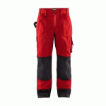 PANTALON DE TRAVAIL ARTISAN BICOLORE ROUGE/NOIR D104 - BLAKLADER