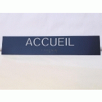 ACCUEIL - PLAQUE DE PORTE EN BRAILLE ET RELIEF - 25 X 5CM - GRIS