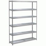 RAYONNAGE RAPID 1 2440X1525X455 6 TAB GRILLAGÉE GRIS