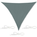 VOILE D'OMBRAGE TRIANGLE, IMPERMÉABLE, ANTI-UV, TENDEURS, TERRASSE, BALCON,3 X 3 X 3 M, GRIS - RELAXDAYS