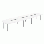 TABLE MODULABLE BELEM L 520 X P 140 CM -18 PERSONNES BLANC MÉLAMINÉ/ALUMINIUM