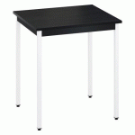 TABLE MULTI-USAGE L 70 X P 60 CM ZONZA NOIR PIEDS BLANC