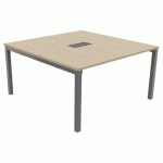 TABLE RÉUNION ASTRO ARCHE 140 X 143 CHÊNE FIL /ALU - BURONOMIC