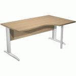 BUREAU 90° DROIT PIEDS L MÉTAL FAST 160CM - CHÊNE