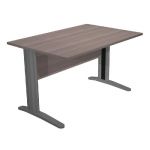 BUREAU DROIT PRONTO MÉTAL - L.120 X P.80 CM - PLATEAU CENDRE - PIEDS L ANTHRACITE