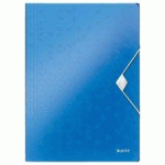 LOT DE 3 - CHEMISE À ÉLASTIQUE WOW, A4, PP, BLEU MÉTALLISÉ