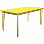 TABLE IRISS 160 X 80 CM 4P - STRAT VERT POMME/HÊTRE NATUREL