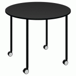 TABLE MOBILE FLEX OFFICE RONDE Ø 96 CM PLATEAU NOIR - PAPERFLOW