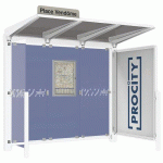 ABRI BUS VENISE 2.50 M 1 VITRINE 1 BARDAGE LAT. BLANC 9010 - PROCITY