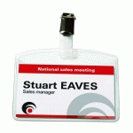 BADGE AVERY À PINCE 60 X 90 MM - BOÎTE DE 25