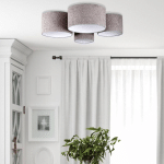 EULUNA PLAFONNIER BOUCLE AVEC QUATRE ABAT-JOUR, GRIS