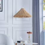 SUSPENSION LINDBY BORYS, Ø 55 CM, JONC DE MER, E27