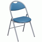 LOT 4 CHAISES PLIANTES CLAP PIÈTEMENT GRIS ALU TISSU ENDUIT PVC M2 BLEU CANARD - MANUTAN COLLECTIVITÉS
